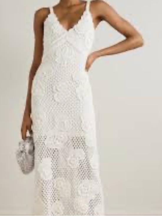 Gianni Bini Dresses & Skirts - NWT Gianni Bini White Crochet Maxi Dress with flower appliqué size medium
